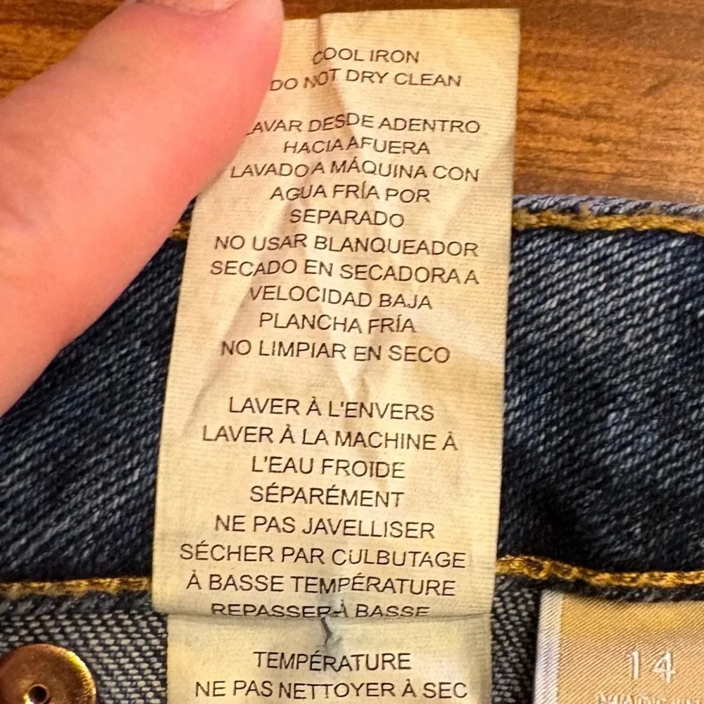 Michael Kors Wide Leg Cargo Jeans Women's 14 Blue Denim Utility Carpenter Pant‎